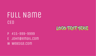 Colorful Graffiti Wordmark Business Card Image Preview