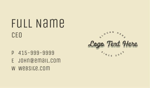 Fashion Script Wordmark Business Card Design Image Preview