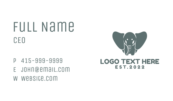 Daycare Elephant Zoo Business Card Design Image Preview