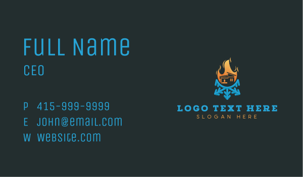 Ice Fire House Business Card Design Image Preview