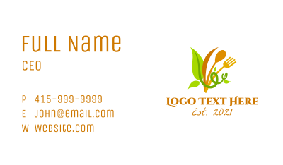 Vegan Culinary Utensils Business Card Image Preview