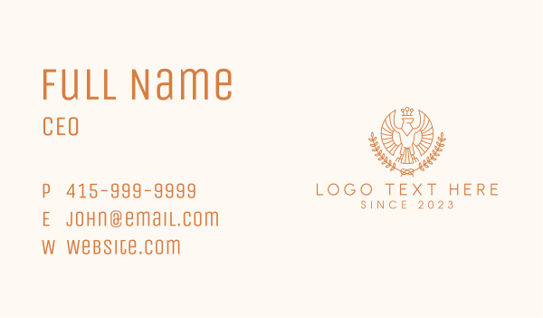 Royal Falcon Wreath Business Card Design Image Preview