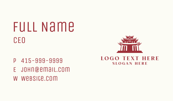 Pagoda Landmark Architecture Business Card Design Image Preview