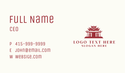 Pagoda Landmark Architecture Business Card Image Preview