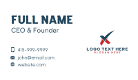 Letter X Approval Checker  Business Card Design