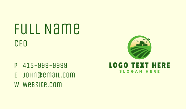 Field Grass Lawn Mower Business Card Design Image Preview