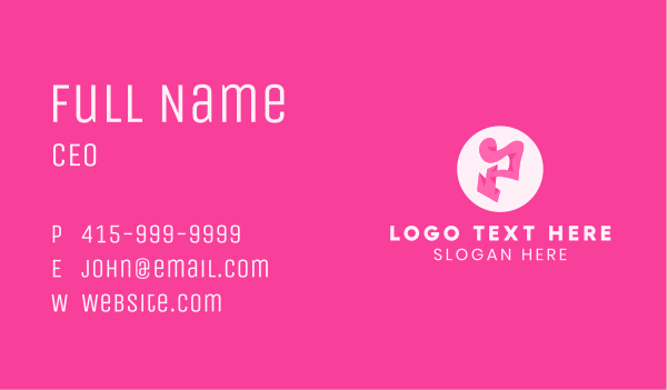 Pink Fashion Letter P Business Card Design Image Preview