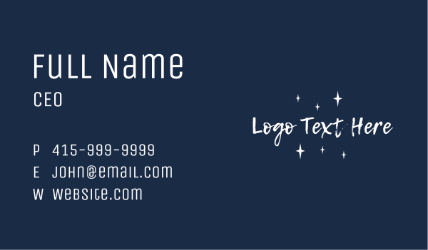 Sparkly Brush Text Wordmark Business Card Design Image Preview