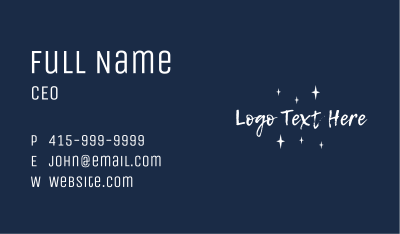 Sparkly Brush Text Wordmark Business Card Image Preview