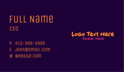 Playful Business Wordmark Business Card Image Preview