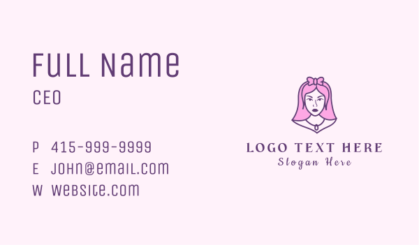 Beautiful Princess Lady Business Card Design Image Preview