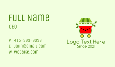 Watermelon Juice Cart  Business Card Image Preview