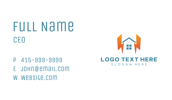 House Lightning Charge Business Card Design Image Preview
