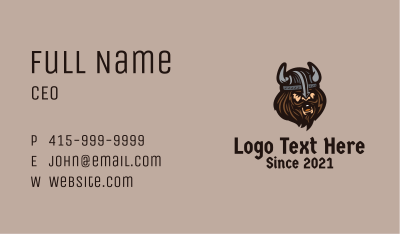 Angry Barbarian Warrior  Business Card Image Preview