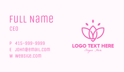 Pink Lotus Flower Business Card