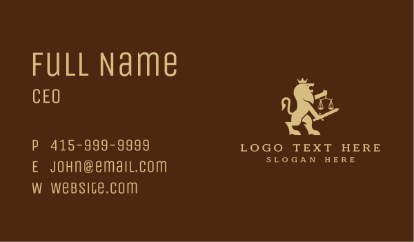 Lion Crown Lawyer Business Card Design Image Preview