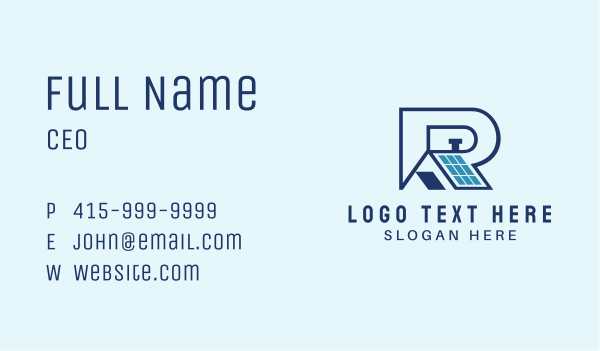 Solar Roof Letter R Business Card Design Image Preview