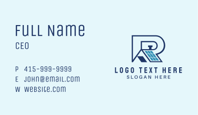 Solar Roof Letter R Business Card Image Preview