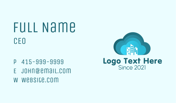 Cloud City Building Business Card Design Image Preview