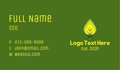 Eco Friendly Leaves Lightbulb Business Card Image Preview