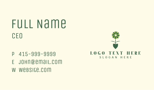 Flower Plant Shovel Business Card Design Image Preview