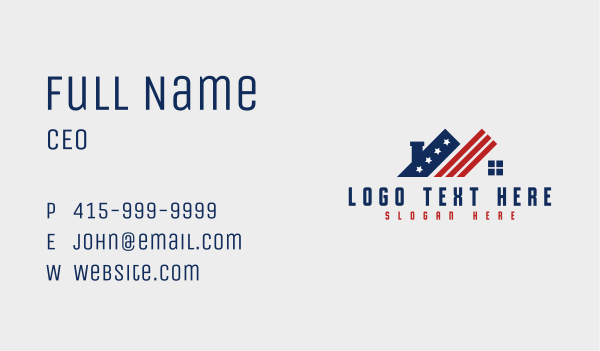 Realty Patriotic Home Business Card Design Image Preview