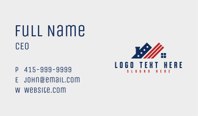 Realty Patriotic Home Business Card Image Preview