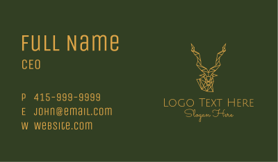 Gold Geometric Antelope Business Card