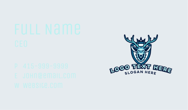 Deer Crown Shield Gaming Business Card Design Image Preview