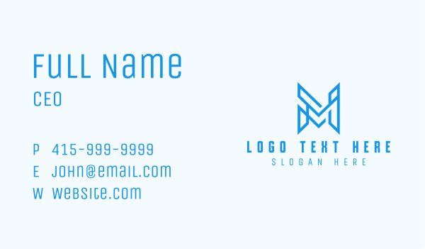 Geometric Letter M Business Card Design Image Preview
