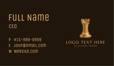 Gold Rook Chess Master Business Card Image Preview