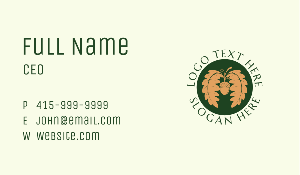 Acorn Nut Agriculture Business Card Design Image Preview