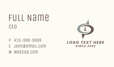 Compass Navigation Letter Business Card Image Preview