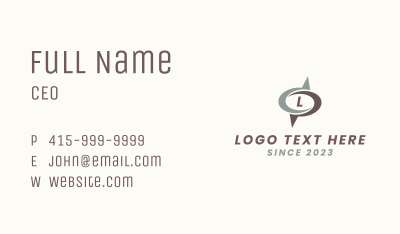Compass Navigation Letter Business Card Image Preview