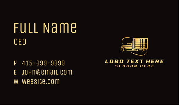 Truck Delivery Cargo Business Card Design Image Preview