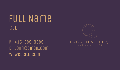 Minimalist Fashion Letter Q Business Card Image Preview