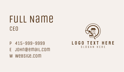 Brown Axe Mascot  Business Card Image Preview