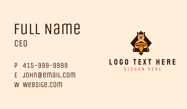 Cute Animal Pizza Business Card Design Image Preview