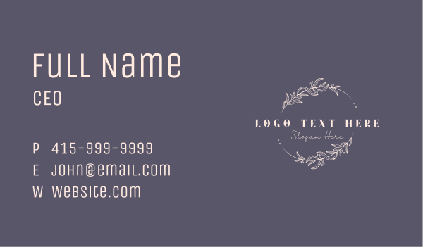 Brand Floral Wordmark Business Card Design Image Preview