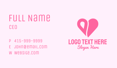 Pink Minimalist Heart Business Card Image Preview
