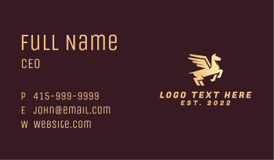 Golden Winged Pegasus Business Card Image Preview