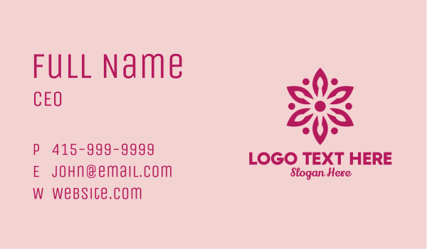 Pink Flower Spa Massage  Business Card Design Image Preview