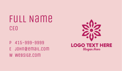 Pink Flower Spa Massage  Business Card Image Preview