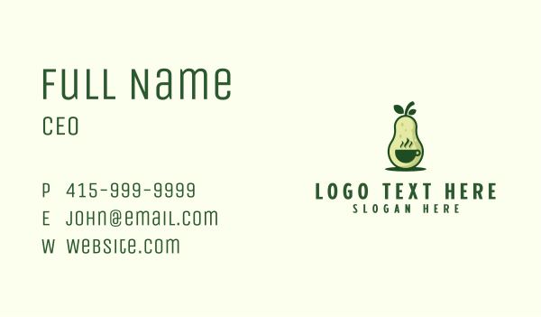 Avocado Coffee Shop Business Card Design Image Preview