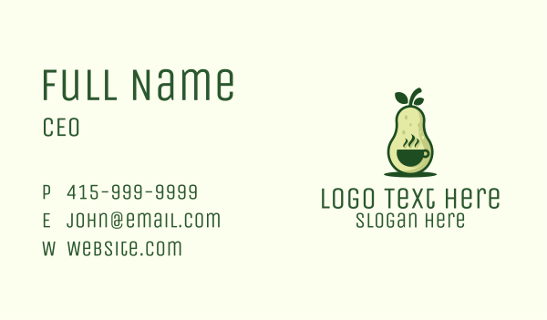 Avocado Coffee Shop Business Card Design