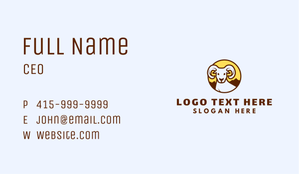 Mountain Goat Ram Business Card Design Image Preview