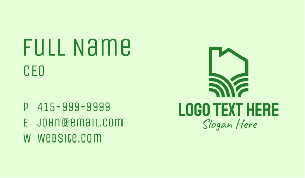 Green Eco Home Business Card Design Image Preview