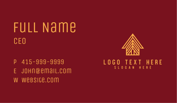 Golden Real Estate House Business Card Design Image Preview