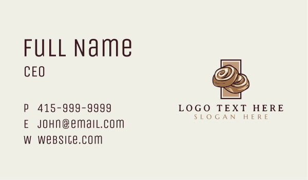 Cinnamon Roll Dessert Business Card Design Image Preview