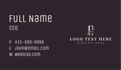 Premium Elegant Floral Letter E Business Card Image Preview